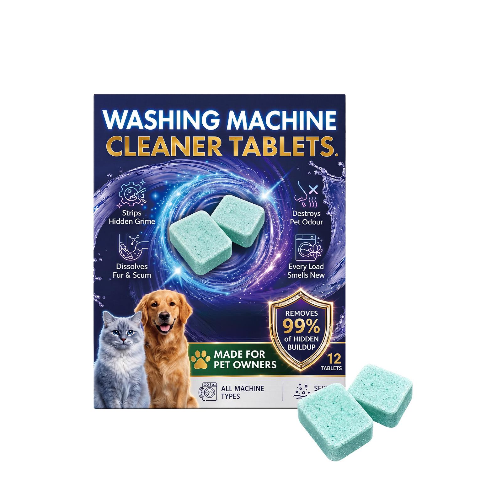 AMZ Washing Machine Cleaning Tablets: Deep cleaning, removes dirt and odors, freshens and maintains, convenient and practical cleaning tablets blue Jue-Fish