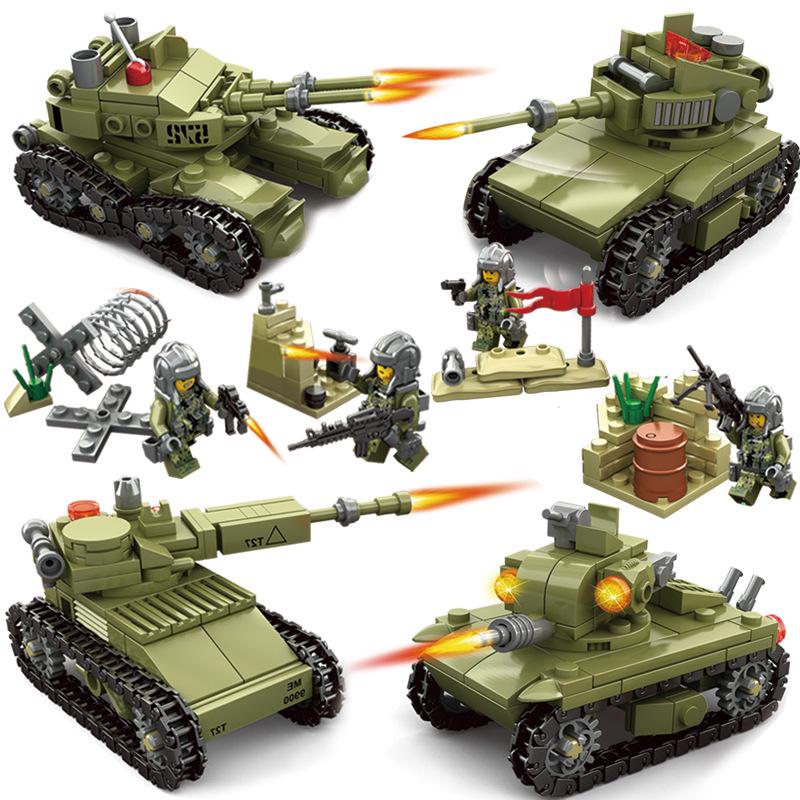 Военные строительные блоки KAZI, железные танки, интеллект для мальчиков, пластиковые игрушки для сборки black BUILDING BLOCK TOP