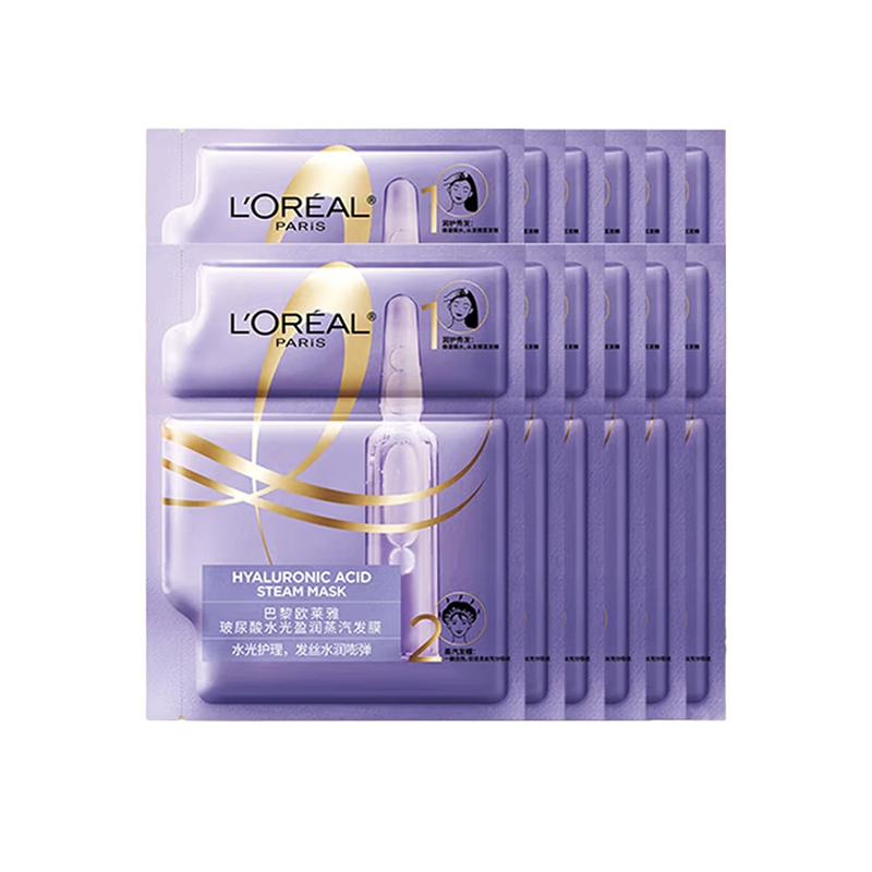 Маска Loreal Paris 3 штуки Увлажняющая паровая маска для волос с гиалуроновой кислотой - 40 г/штука12 коричневый L Oreal Paris