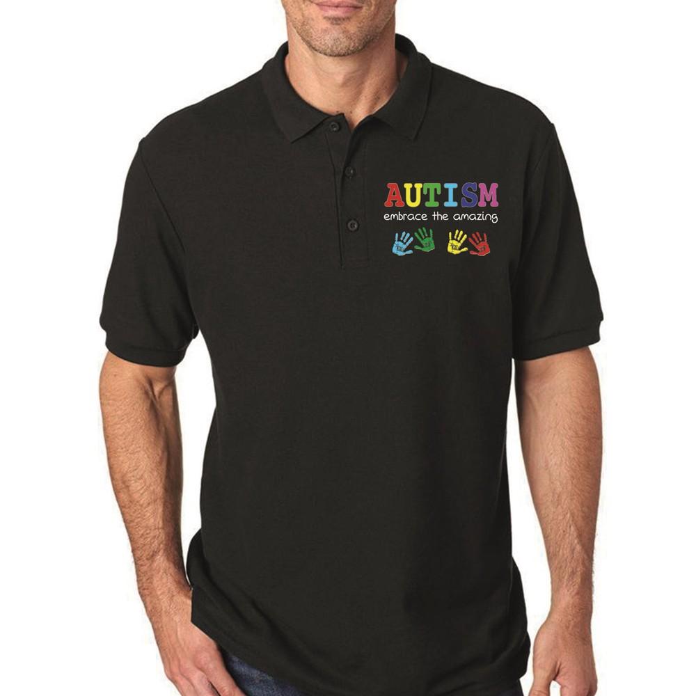 Поло с вышивкой Awareness Autism Синий, Королевский Синий Унисекс S black Livi2ngDe3cor