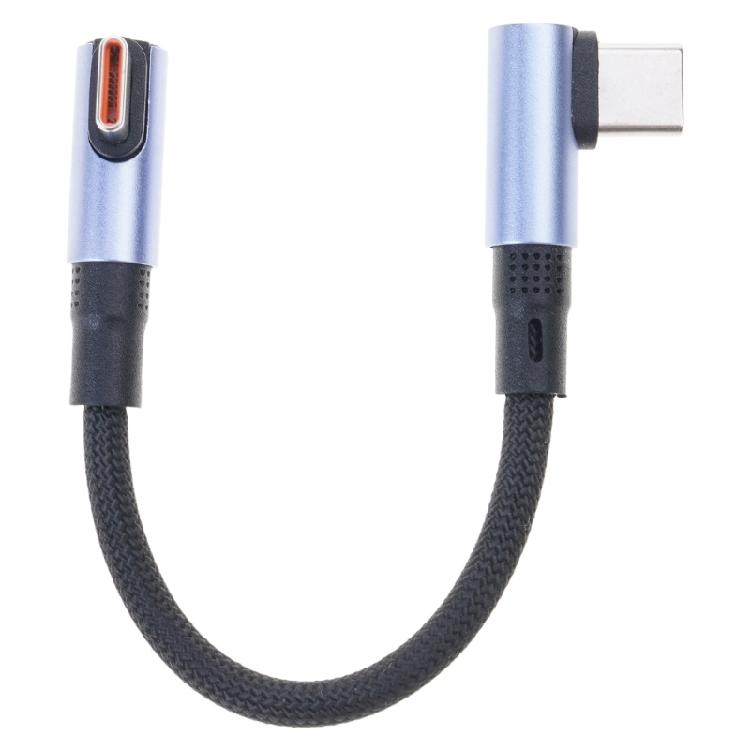 Короткий мужской USB C кабель для зарядки с угловым коннектором 90 градусов, 6A, быстрая зарядка, поддержка передачи данных для ноутбуков, телефонов gray Happy Electronic King