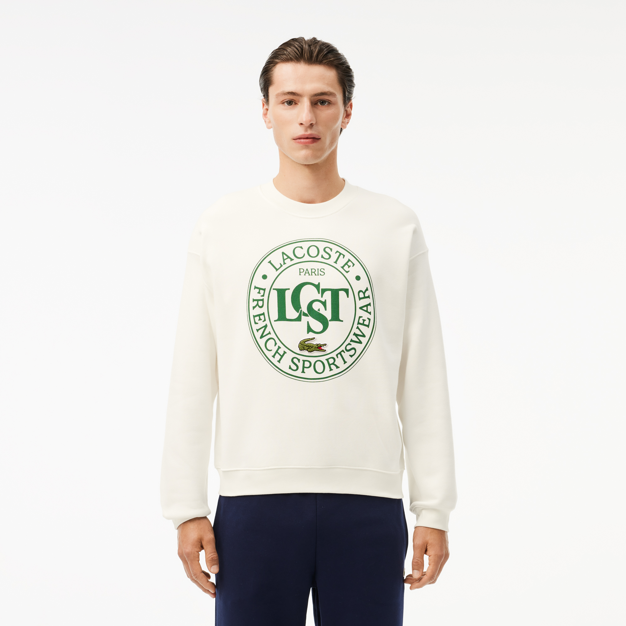 Мужской флисовый свитшот Lacoste свободного кроя