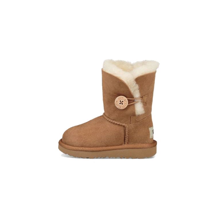 UGG Kids Bailey Button II Sheepskin Толстые Теплые Прочные Амортизирующие Нескользящие Ботинки Для Сноуборда Детские Ботинки Каштаново-Коричневые 1017400T-CHE 23.5 brown
