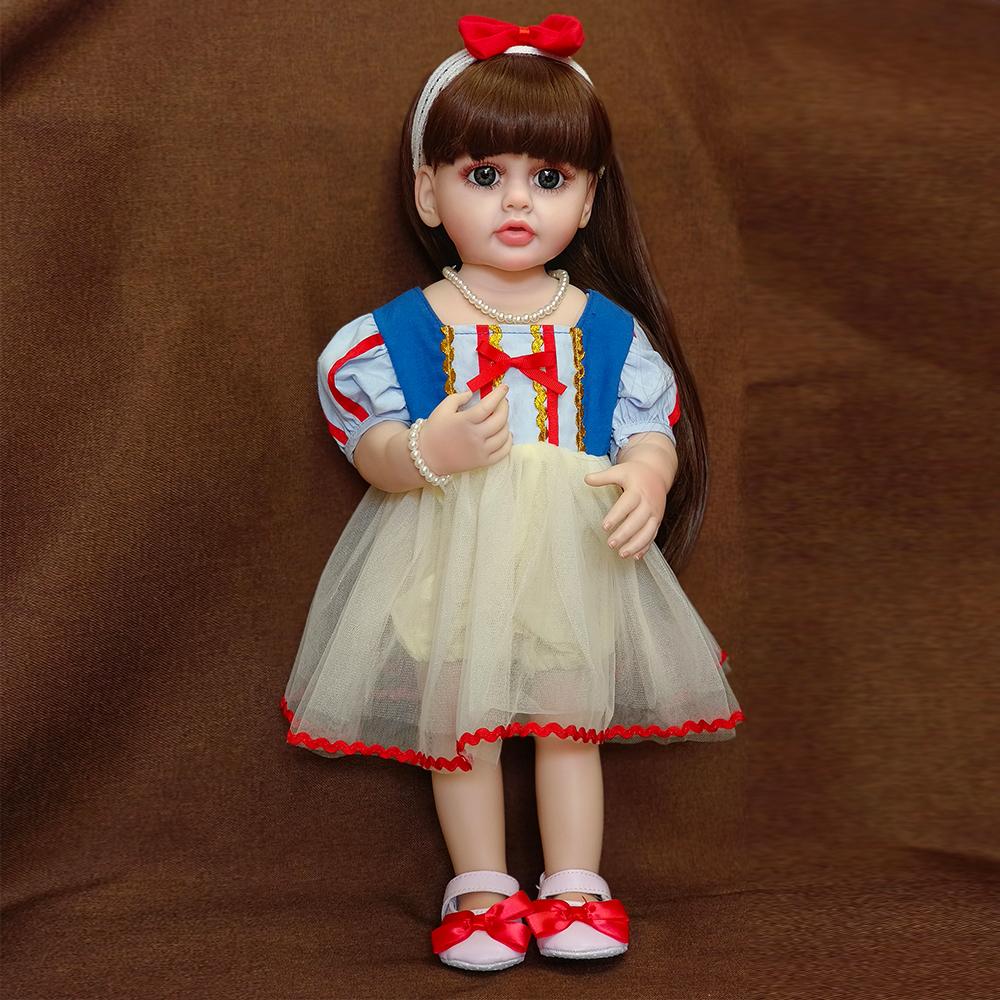 55 см куклы реборн реалистичные полностью силиконовые детские Bebe кукла для новорожденных девочек принцесса водонепроницаемая игрушка для подарка на день рождения beige FUSKARMA TOYS
