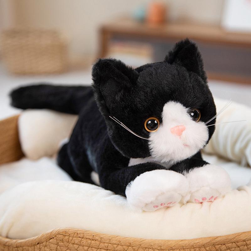 Кошка Кукла Моделирование Котенок Плюшевая Игрушка Кукла Панда Девочка Спящая Подушка Кукла Праздничный Подарок 53cm white Outdoor Boutique TOP