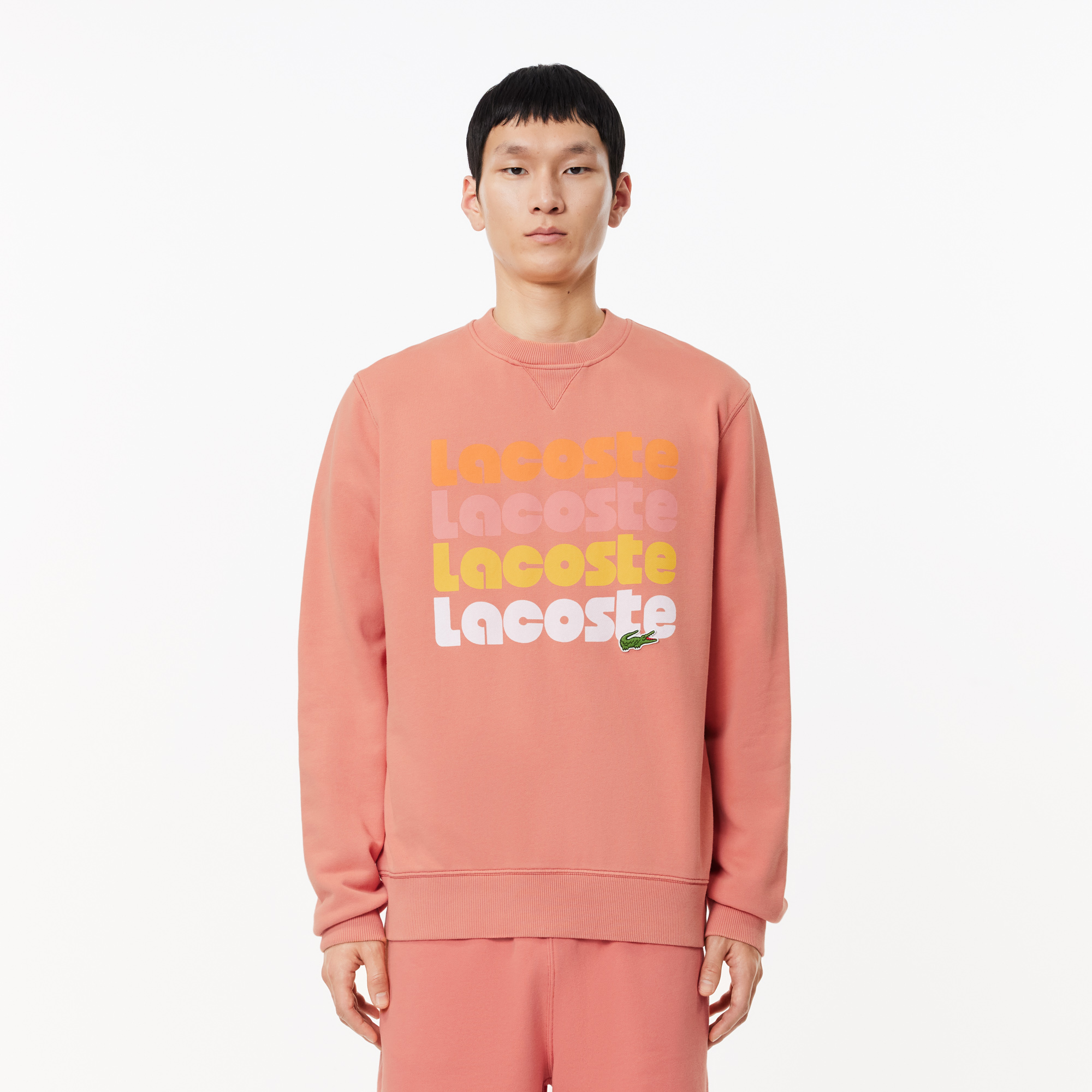 Мужской флисовый свитшот Lacoste с принтом