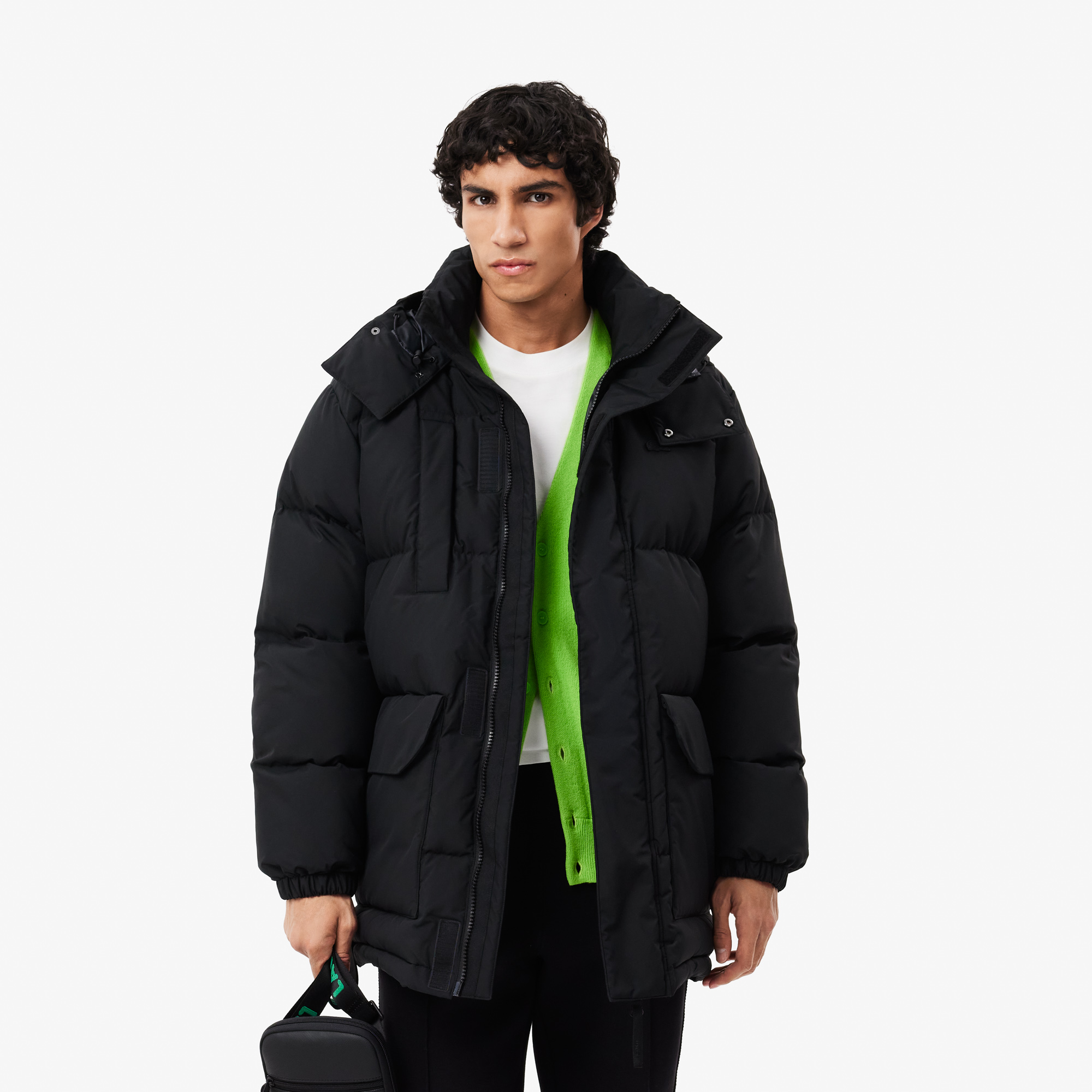 Мужской водонепронецаемый пуховик Lacoste с капюшоном