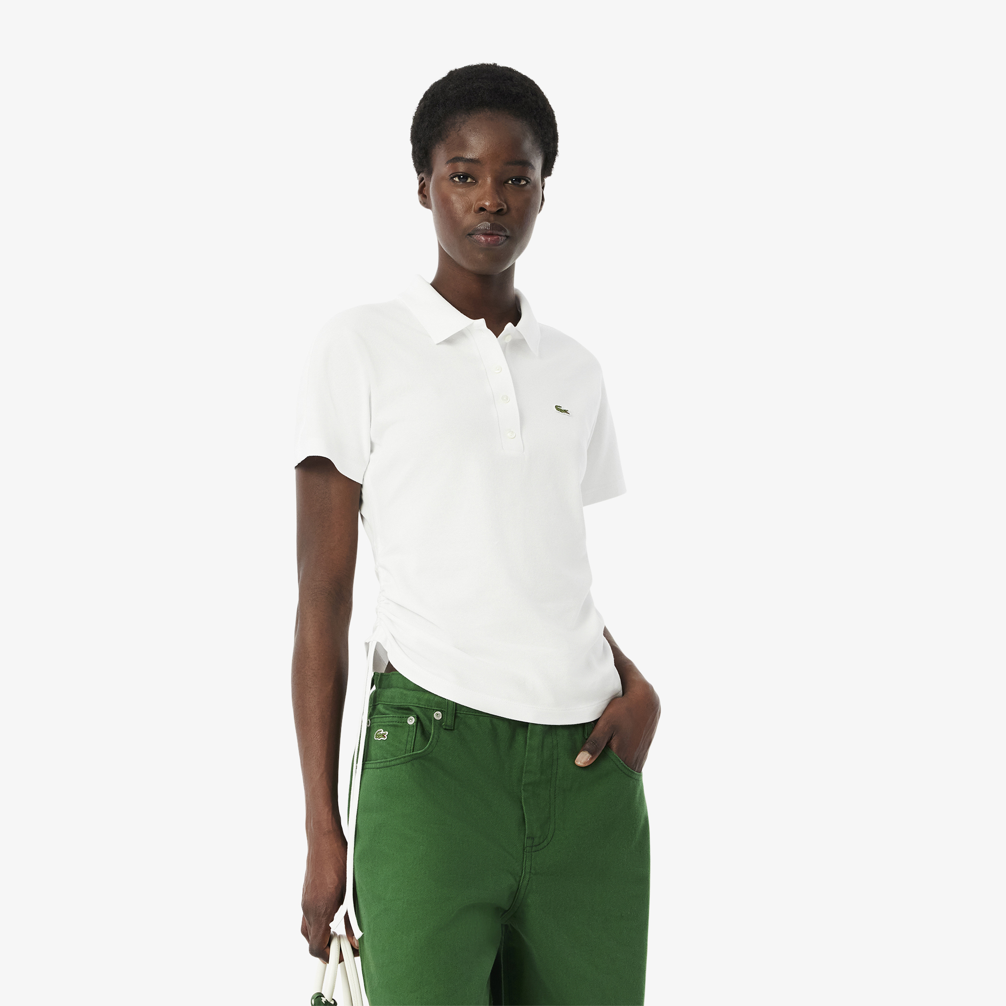 Женское поло Lacoste из эластичного хлопка