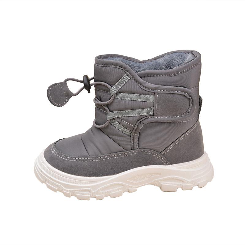 Теплые детские зимние сапоги из плюша и хлопка 21 серый Gtime Shoes