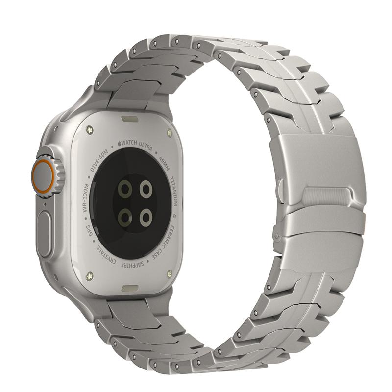 Ремешок из нержавеющей стали титанового цвета для Apple Watch Band Ultra2 49 мм 46 мм 45 мм 44 мм 42 мм металлический браслет для IWatch 10 9 8 7 SE 42mm white 3C Accessories Family