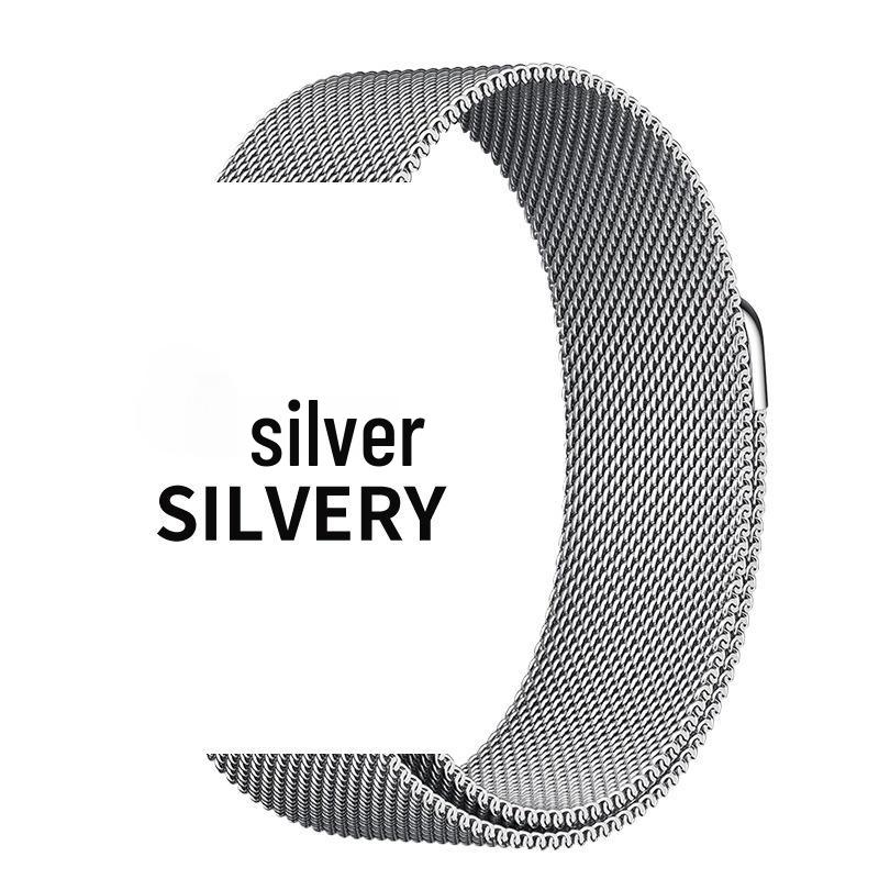 Миланский ремешок из магнитной нержавеющей стали для Apple Watch и iWatch Series 42/44/45/49mm Compatible with Series 10/11 серебряный Chose One