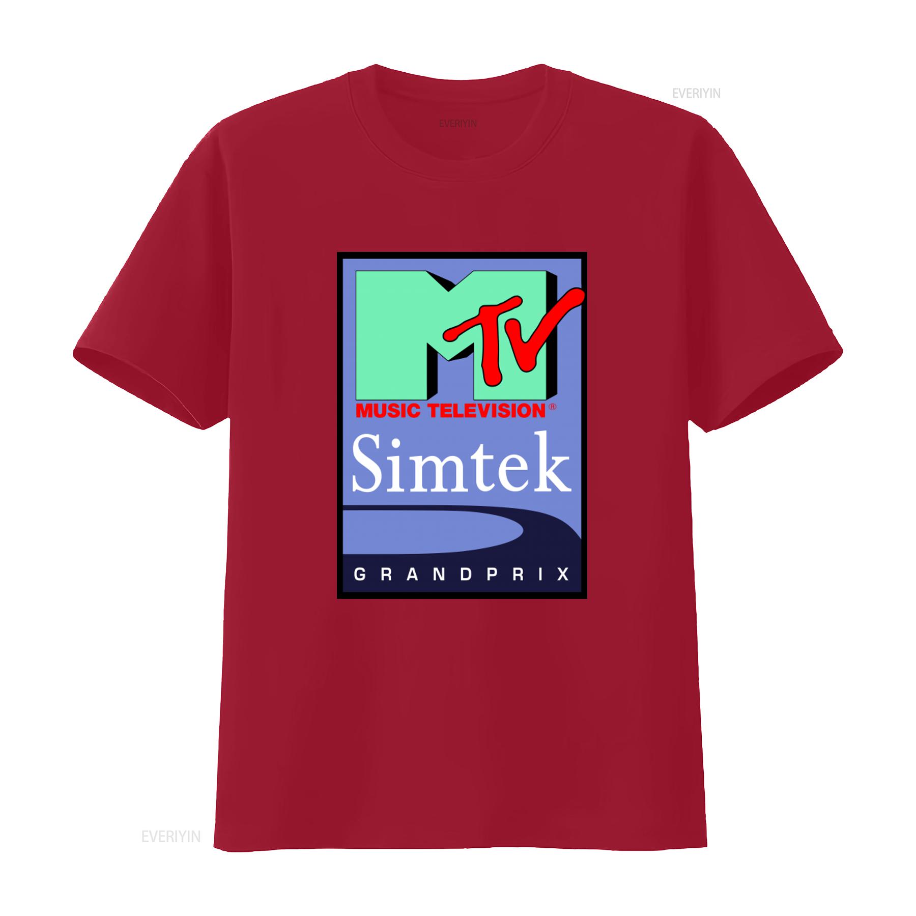 Vintage 90s SIMTEK MTV Music Television Grandprix Edition Rare T Shirt Retro Style Print Fashion vintage Washed homme graphic S blue ZheXiong TEE