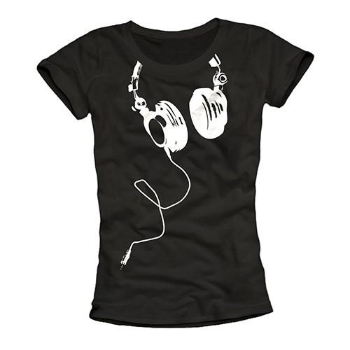 КРУТЫЕ DJ ФУТБОЛКИ ДЛЯ ДЕВУШЕК ЖЕНЩИН ДЕВОЧЕК НАУШНИКИ НАУШНИК ЭЛЕКТРО ХАУС МУЗЫКА Унисекс Футболка XXXL black CosmeticPro