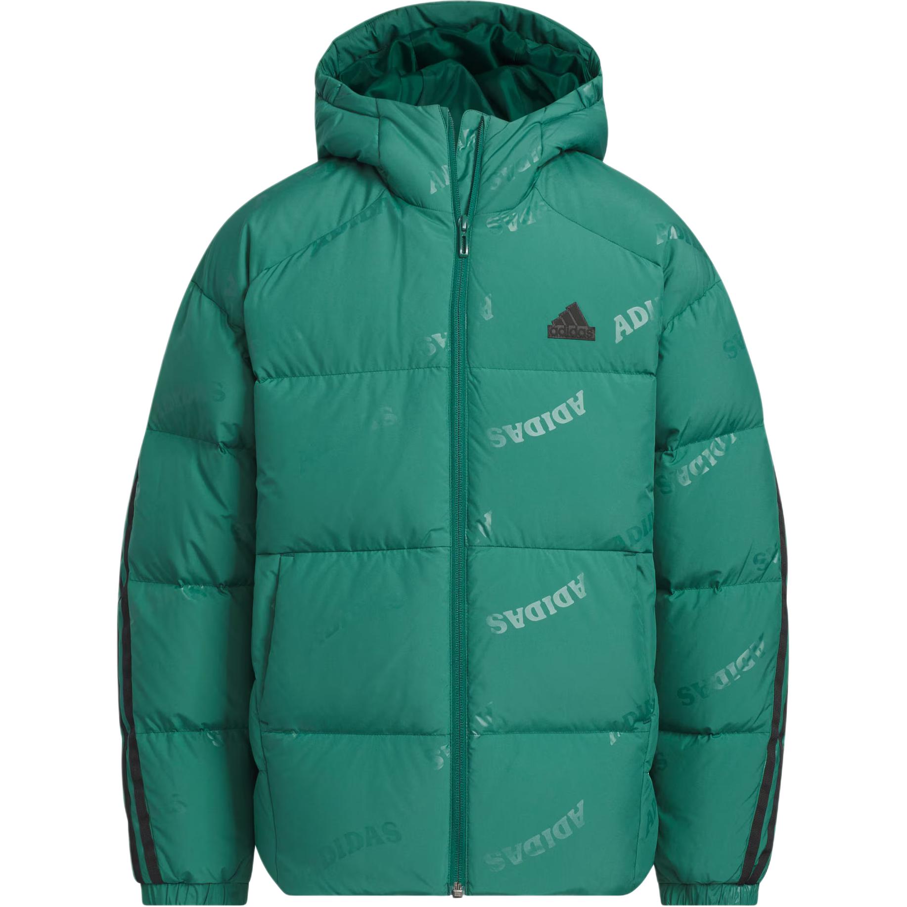 Adidas Пуховик с принтом по всей поверхности для подростков Лесной зеленый JJ5028 152 blue