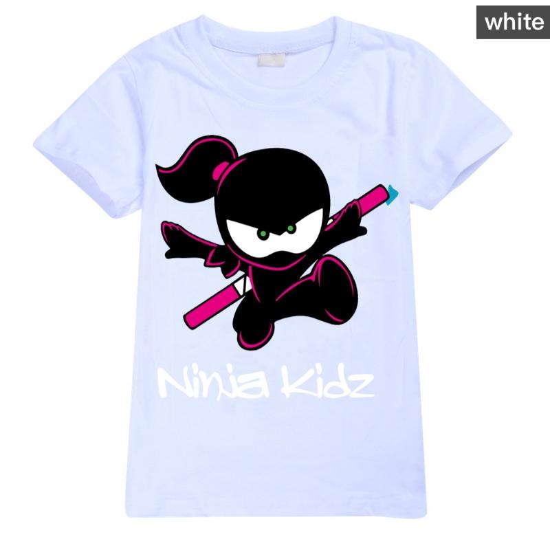 Ninja Kidz Малыш Дети Летние Хлопковые Футболки с Коротким Рукавом Детский Свитшот Мультяшные Подростковые Топы Мальчики Девочки Футболки Одежда 100 black zengyanqin02