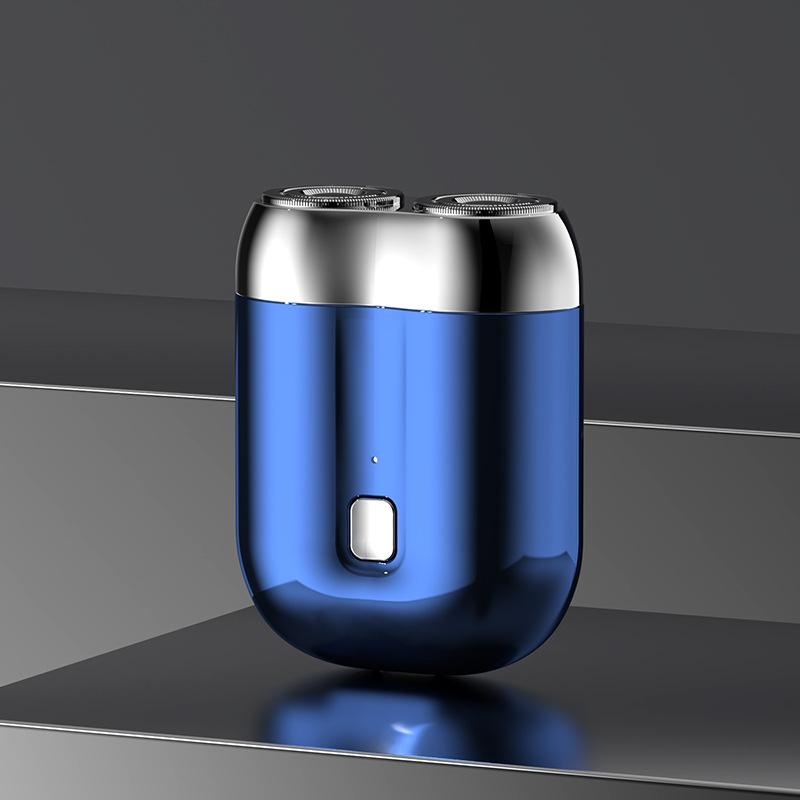 Компактная электрическая бритва - Перезаряжаемая, Удобная для путешествий, Двойное лезвие, USB-зарядка, Доступна в 4 цветах, Идеальный подарок на День отца синий YiLi-Studio