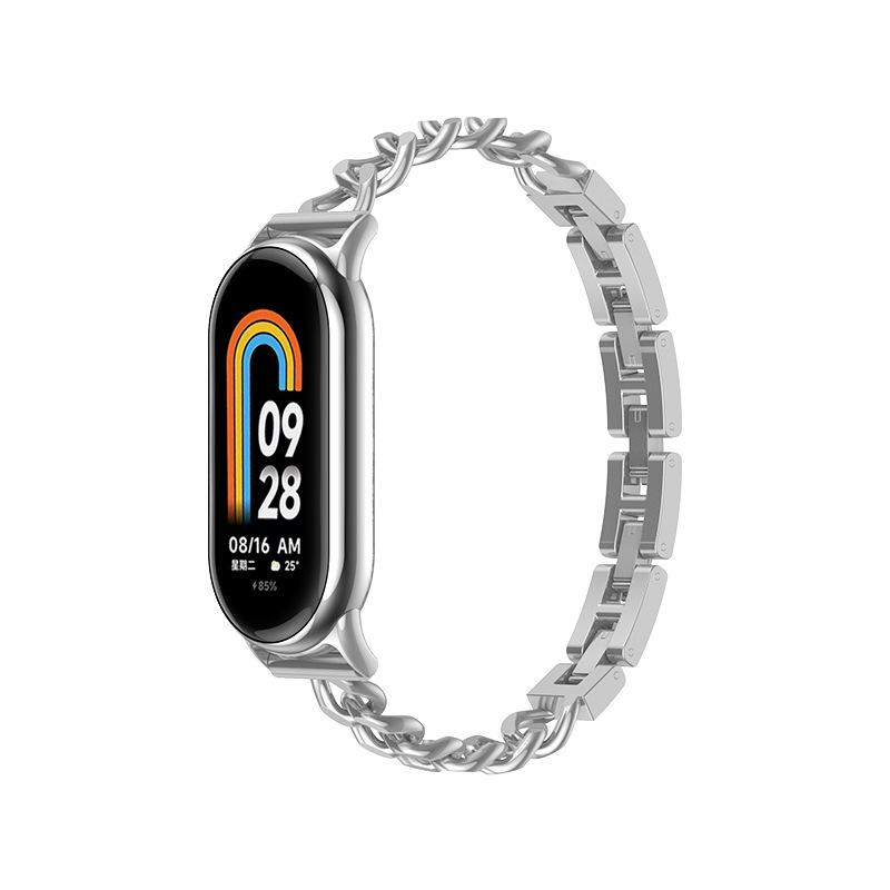 Роскошный ремешок из нержавеющей стали для Xiaomi Mi Band 10 9 8 Замена ремня умные часы для Mi Band 9 Браслет ремешок Аксессуары Miband 10 9 8 серебряный Factory Discount Outlet