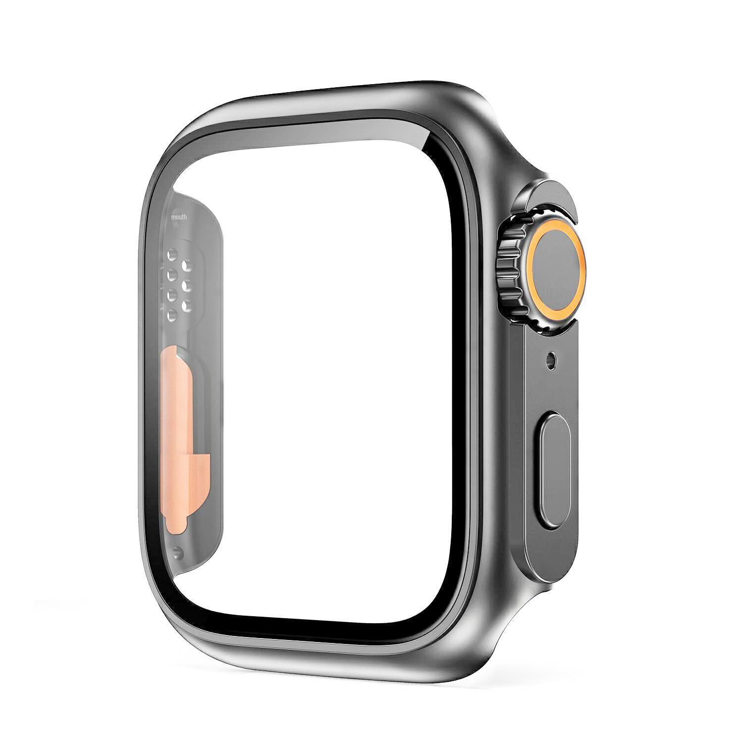 Комбо: Закаленное стекло S10 и Защитный чехол S9876SE для Apple Watch Ultra2 41mm (S789) gray AI Supermarket