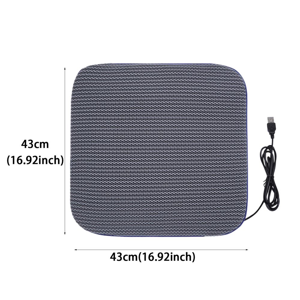 Удобная подушка Ice Silk Cool Cushion USB Electric Summer Car Seat Подушка для автомобильного сиденья дышащий охлаждающий коврик Подушка для автомобиля Аксессуары Sandwich ice silk fa&Four Seasons серый Pure Living Co.