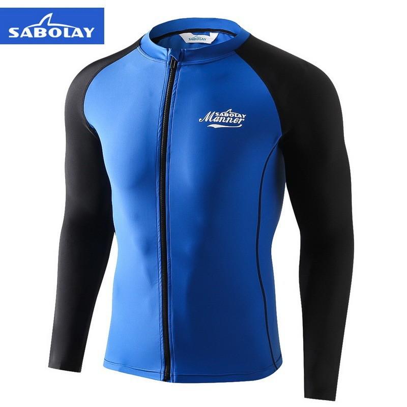 Quick-Dry Rash Guard Swim Set UPF 50 Long Sleeve Separates Men Women Surfing Swimming Fitness S blue HiBasic