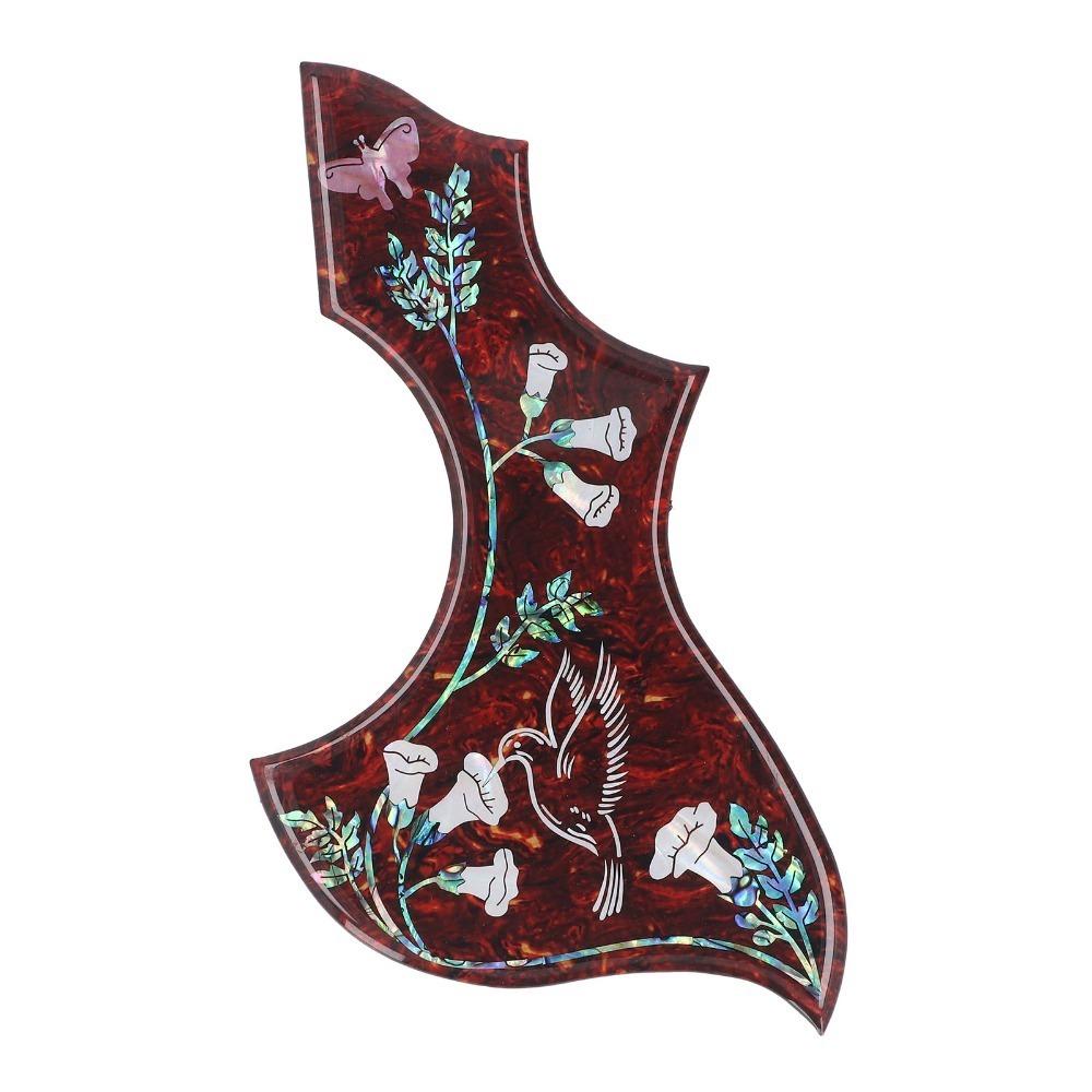 Red Tortoiseshell Acoustic Guitar Pickguard Hummingbird Pickguard  For Acoustic Guitar black meiling