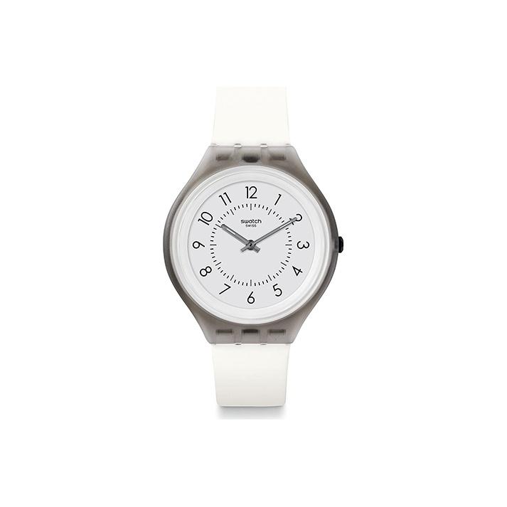 Swatch Quartz Movement 30M Water Resistant Watch White Dial Unisex watches SVUM101 White white