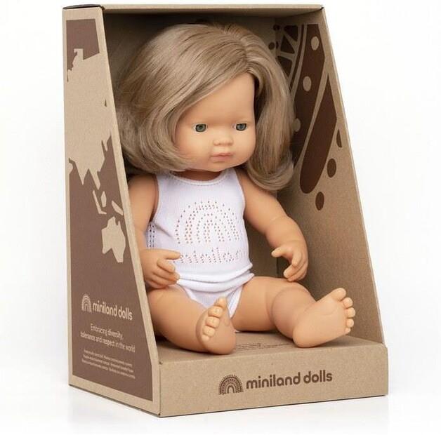 Кукла Miniland Девочка темный блонд европейка 38 см beige Storr.pl