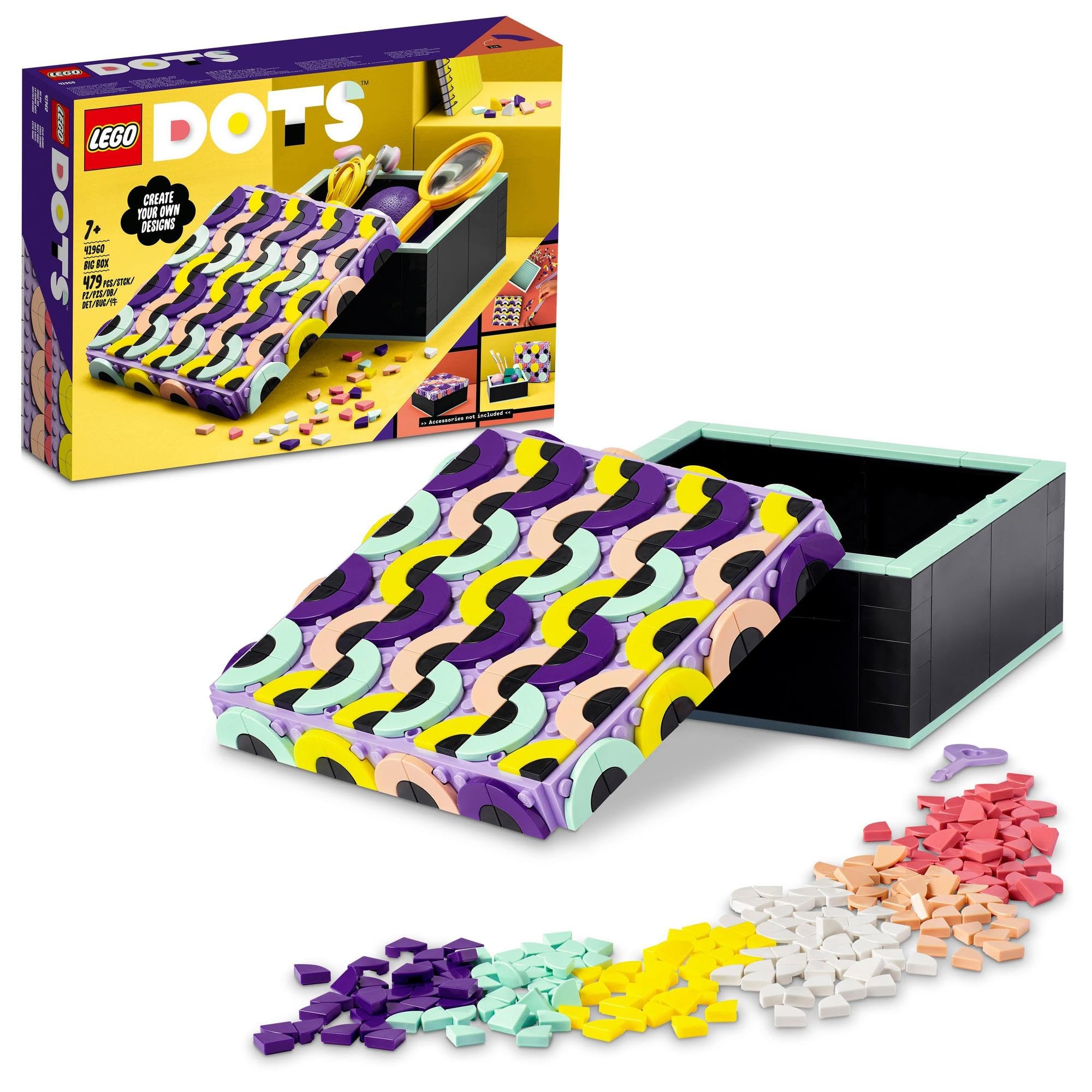 LEGO DOTS Набор «Мультибокс Делюкс» (41960) - Игрушки, Строительные блоки, Подарки, Ювелирные изделия, Поделки, Для мальчиков и девочек, Возраст 7 лет и старше yellow Sliema Japan Products