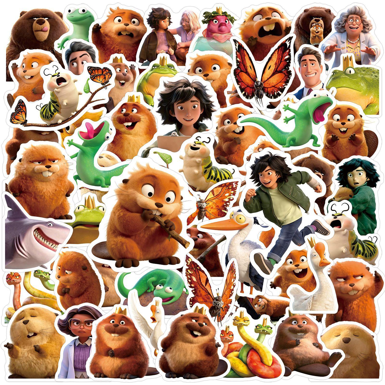 60Pcs/Set Movies Hoppers Sticker Waterproof Graffiti Decal  Diy Scooter Phone Case Stationery Box Fans Gift black Tianyi 2