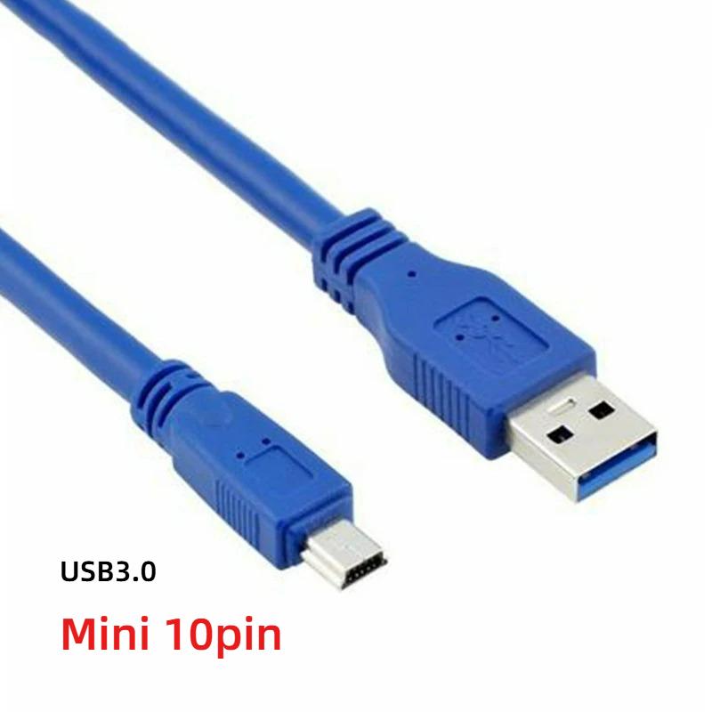 USB 3.0 A Папа на Mini 10-контактный B Кабель 5 Гбит/с Высокоскоростная Передача Данных Синхронизирующий Шнур Совместимый Камера Внешний Жесткий Диск Планшет ПК Телефон Хаб Разъем Шнур 30cm чёрный Hongjie3C