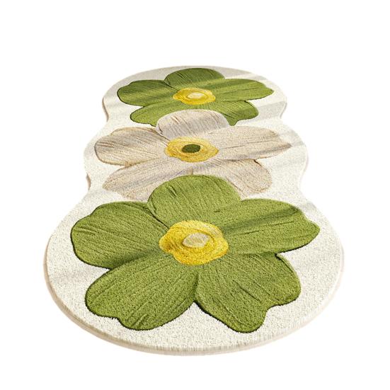 Cute Flowers Bedroom Rug Non-Slip Decorative Floor Mat Soft Cozy Floral Rug for Girls Room Living Room Nursery Size#XS-K Happy Living