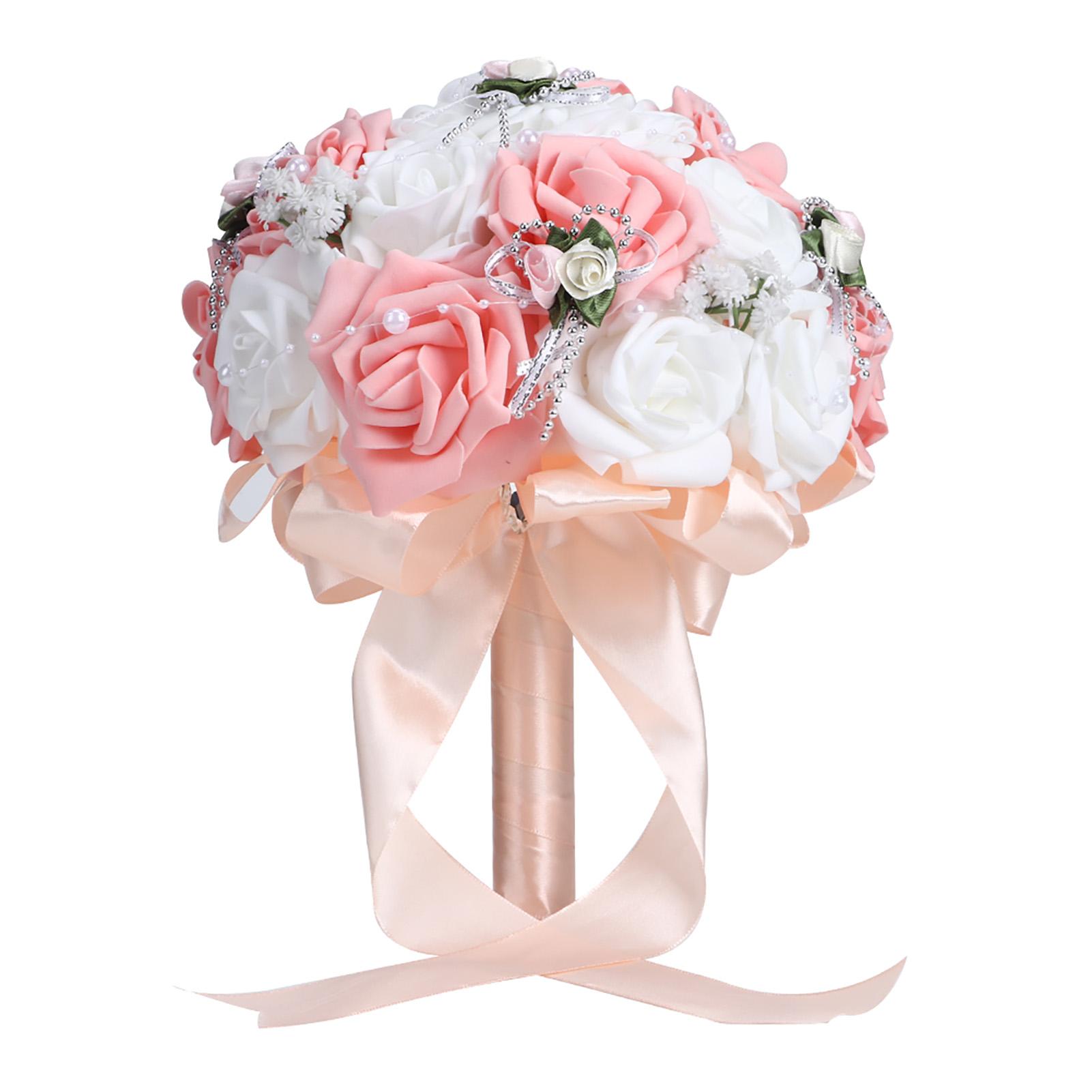 Artificial Wedding Bouquet Simulation Bridal Holding Flower Decoration Wedding SuppliesPink розовый OutsideWorld