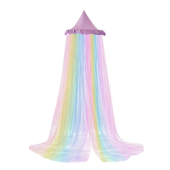 Радужный балдахин для кровати для девочек Dreamy Kids Princess Dome Bed Палатка дышащая москитная сетка Декоративная детская кроватка Палатка для девочек фиолетовый HomeSweet
