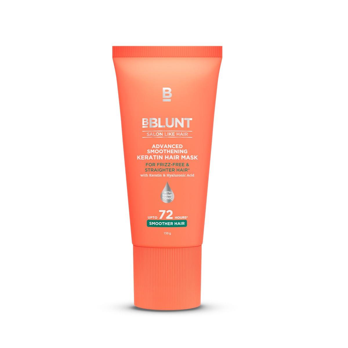 BBLUNT Advanced Smoothening Hair Mask For Frizz Control, Straight Look, Deep Nourish, High Shine, All Hair Types 150 g orange The Wish Health And Beauty