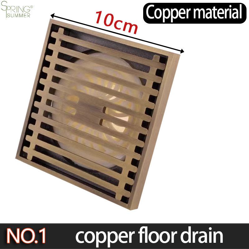 Modern Copper Chrome Plated Anti-Odor Floor Drain for Bathroom Bathtub Washing Machine & Shower Room Anti-Backflow Anti-Overflow (as the picture,Copper) gray QINGLONG GOODS