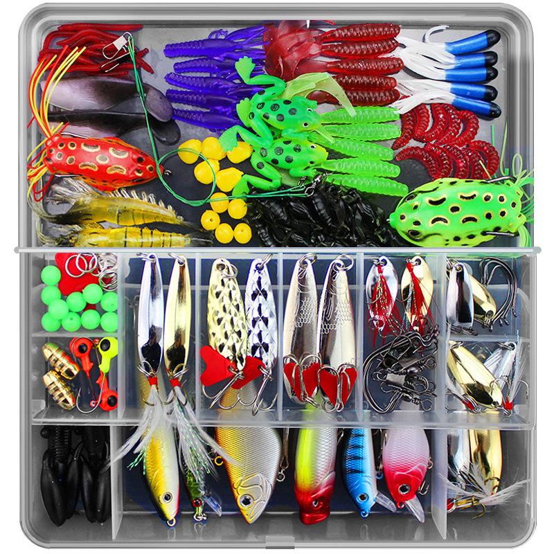 Soft Plastic Artificial Bait Set 141pcs Realistic Swimming Action PVC Lure Kit for Saltwater Bass Trout Fishing (as the picture,141 items&Standard) green QINGLONG GOODS