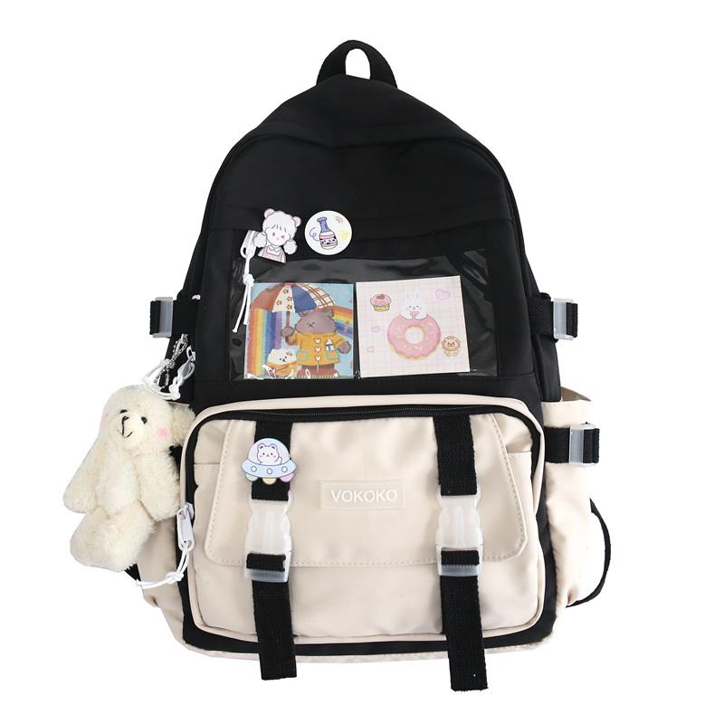 Модный водонепроницаемый женский рюкзак для девочек-подростков Kawaii BookBag, рюкзак для ноутбука, милый школьный рюкзак для студентов Mochila Female white RX-clothing