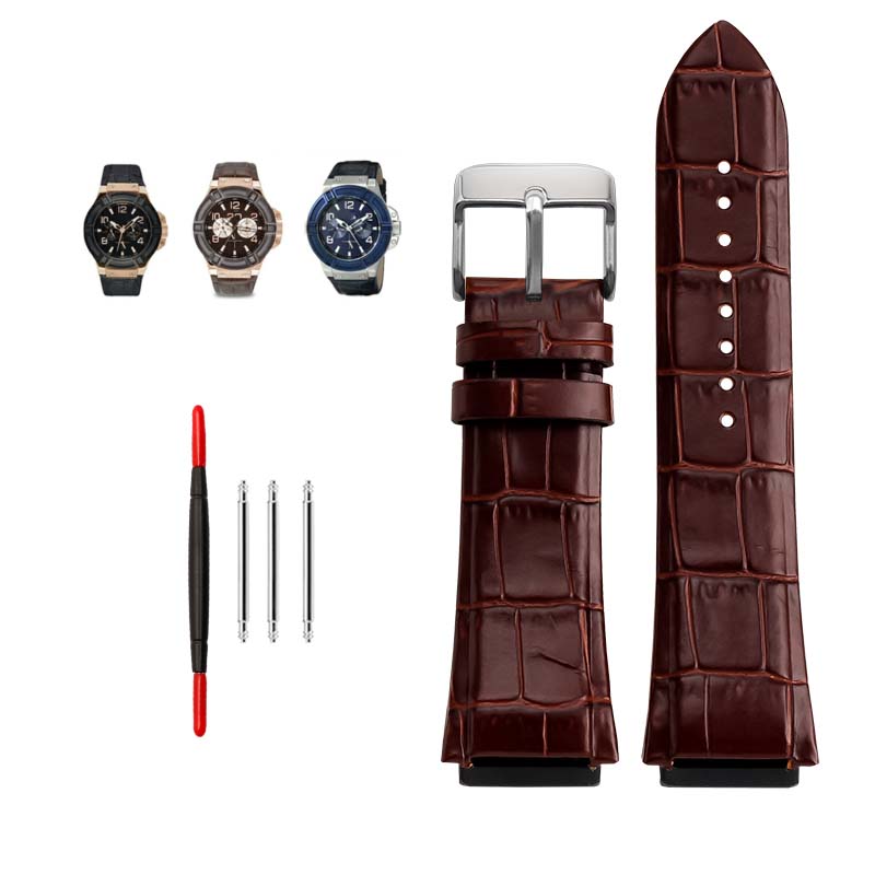 Оригинальный ремешок из натуральной коровьей кожи для часов Guess W0247G3 W0040G7/0040G3, крепление к корпусу, браслет, 22 мм, сине-черный, коричневый black RX-3C