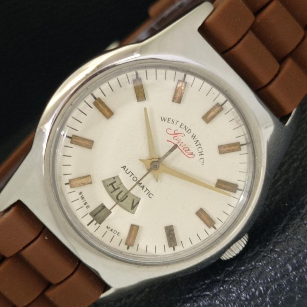 ВИНТАЖНЫЕ ШВЕЙЦАРСКИЕ МУЖСКИЕ ЧАСЫ WEST END WATCH CO SOWAR PRIMA AUTOMATIC a700148-5 gray Vintagewatches