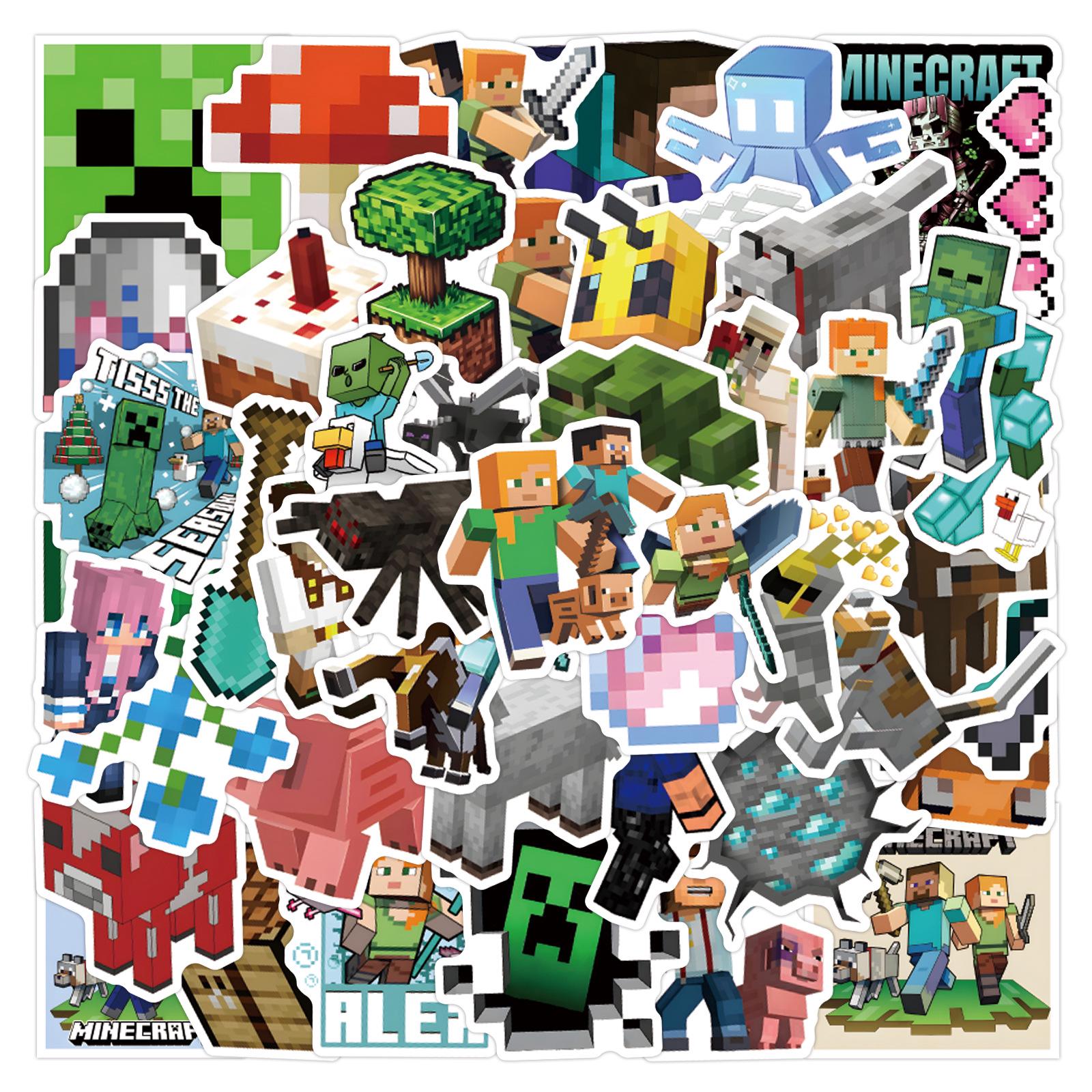 55 новых водостойких стикеров с граффити Minecraft для чехлов телефонов, гитар, планшетов и ноутбуков black Take One