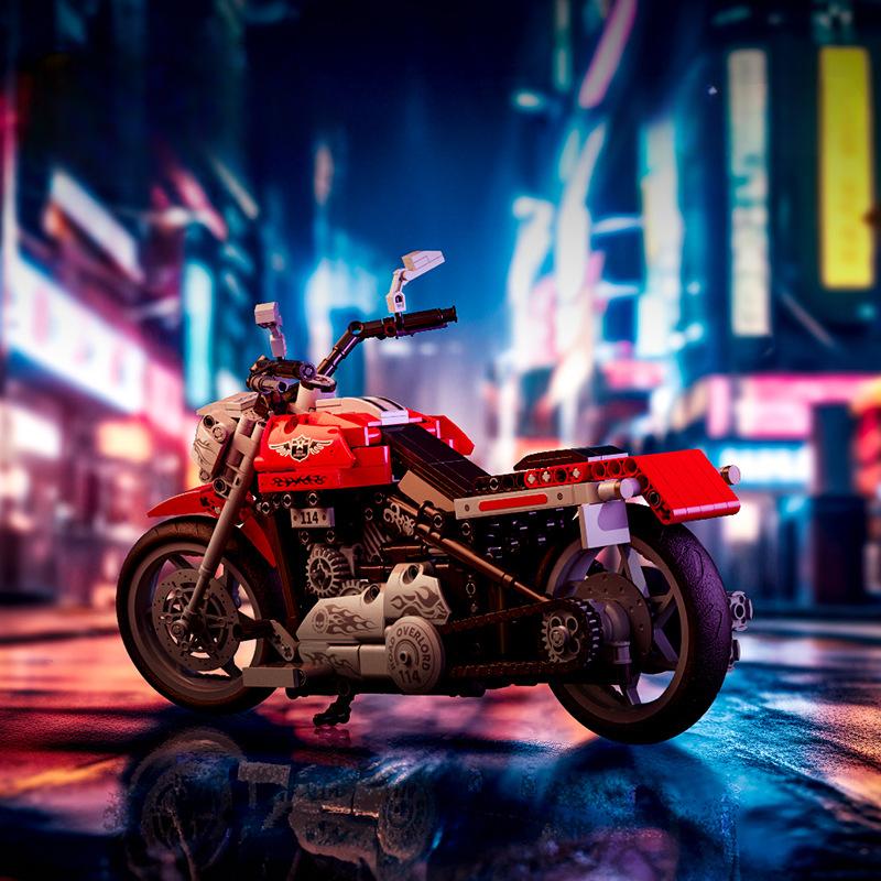 896 шт. Crazy Motorcycle Road Hog 114 мотоцикл мальчик строительные блоки игрушечный автомобиль blue BELA Building Blocks