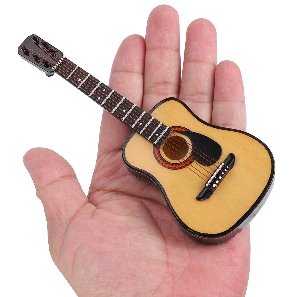 3pcs 6 Strings Miniature Guitar Model Guitar Decoration Figurine  Guitar Lovers Gift black yhangumin