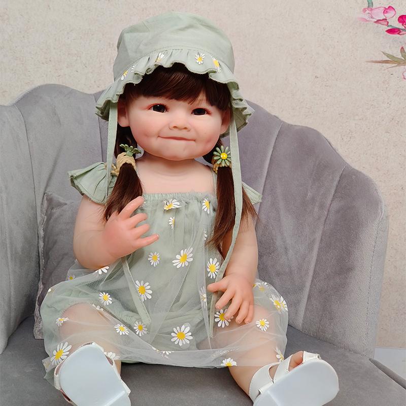 Кукла Reborn для девочек, 22 дюйма, мягкий силиконовый корпус, реалистичные куклы Reborn, Bonecas Meninas для детей, подарок gray FUSKARMA TOYS