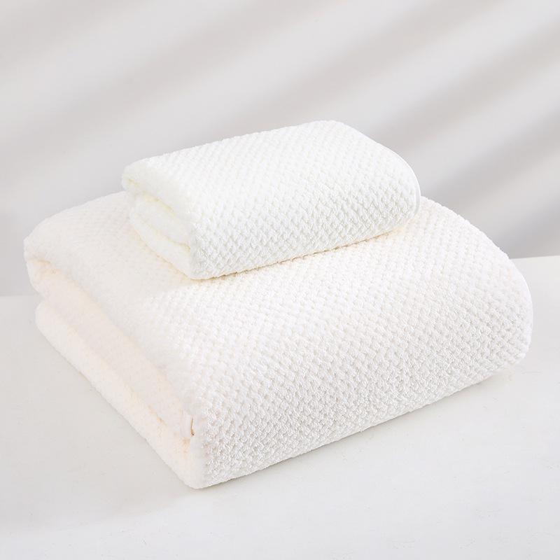 Women s Pineapple Coral Fleece Bath Towel - Absorbent, Quick-Drying, Pure Cotton for Summer Home or Beach Use 35*75±2cm Towel white CrossCart