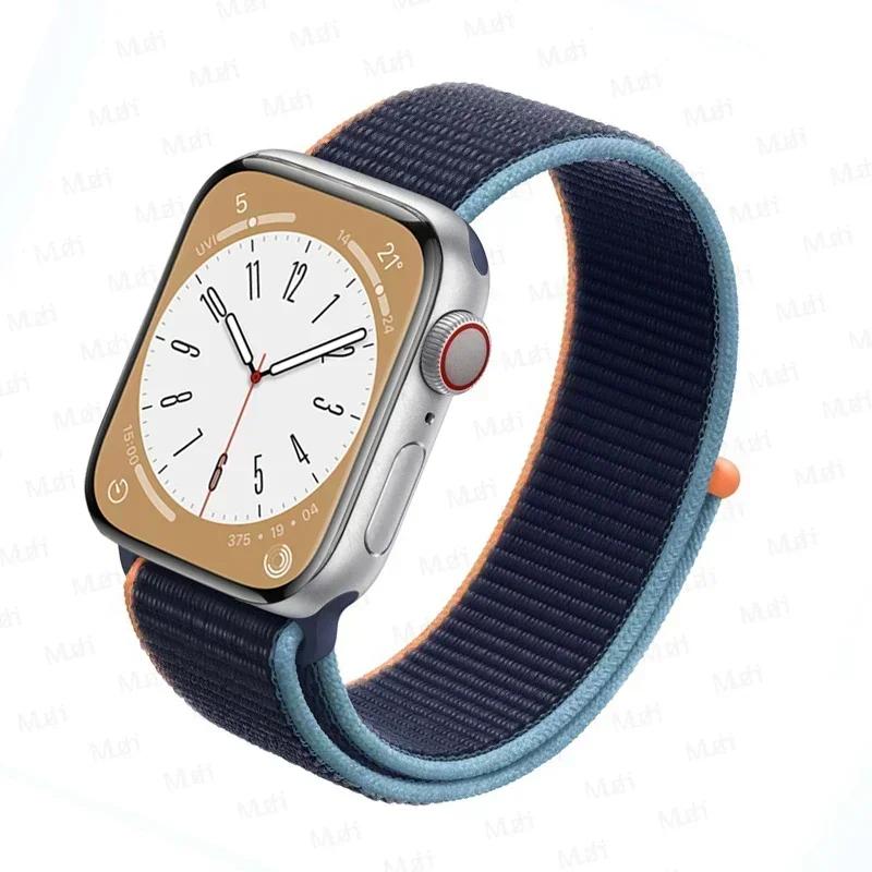 Нейлоновый ремешок-петля для ремешков Apple Watch 46 мм 44 мм 40 мм 45 мм 41 мм 42 мм Спортивный браслет iwatch Ultra 2 49 мм Серии 10 9 8 se 7 6 5 4 Ремешок S10-46 42 44 45 49mm black A-LING.