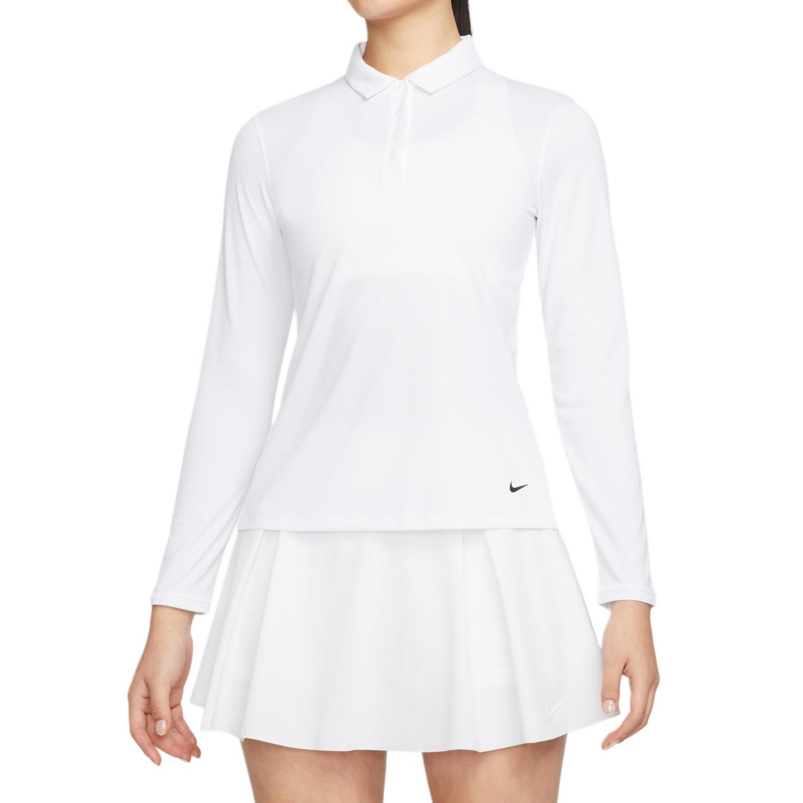 Женские поло Nike Белый воротник-поло Умеренный прямой крой DH2317-100 L white