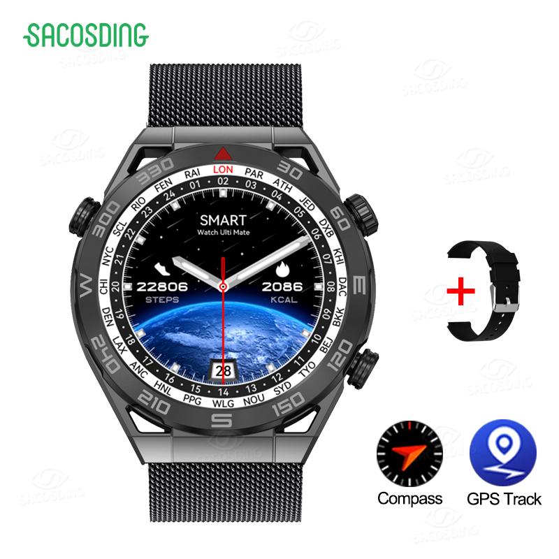 Nfc Ecg+ppg Bluetooth Call Smartwatch Compass Tracker Motion Bracelet Fitness Watchs Ultimate Smart Watch Men For Huawei gray BWwatchTop