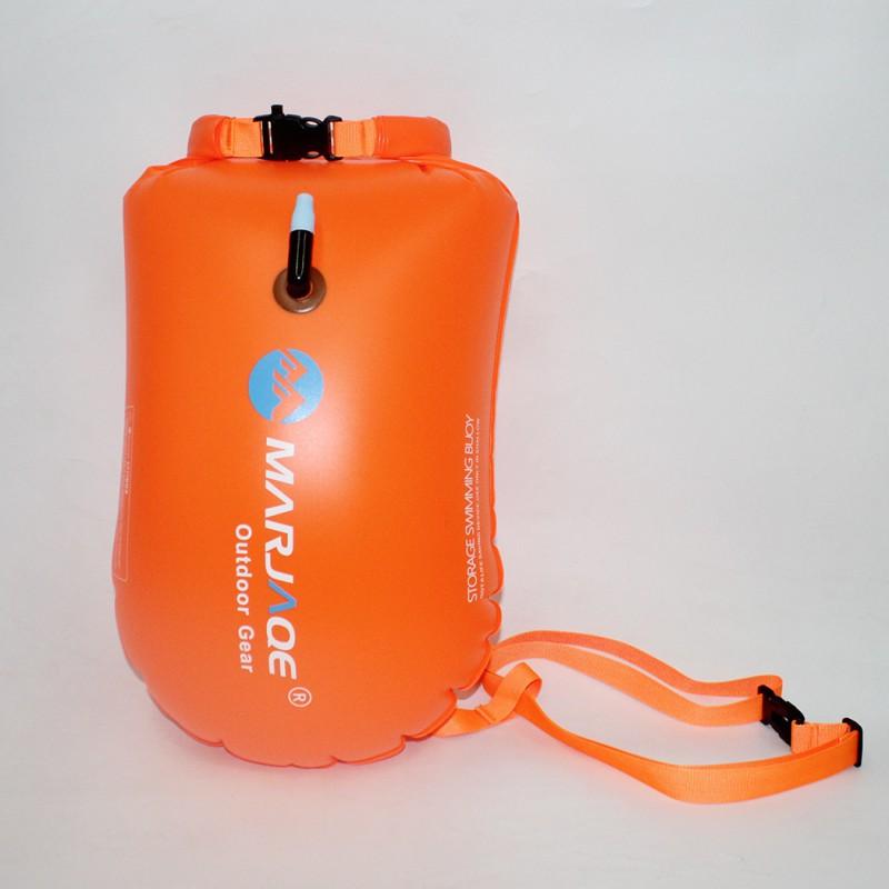 Adult Swimming Safety Float Buoy With Storage Compartment Thickened PVC Single-Chamber Towable Water Sports Vibrant Orange with Waist Strap orange Fortune Mall
