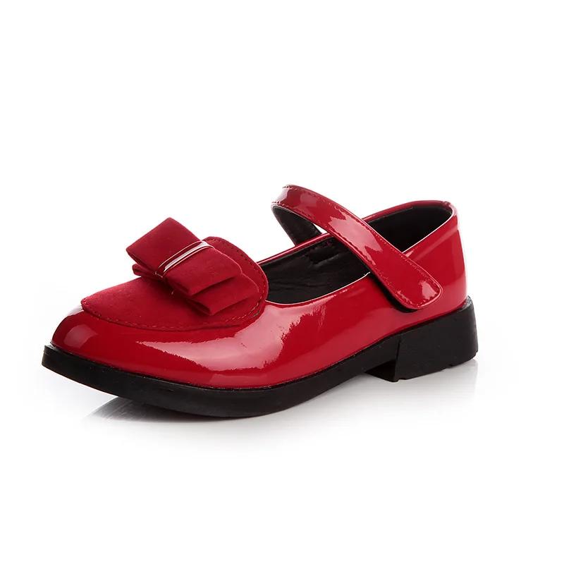 Girls Flats Children Princess Shoes With Bow-knot Sweet Kids Mary Janes Elegant Classic British Style Fashion  Autumn 27-38 36 red Children Clothing YULIN-001