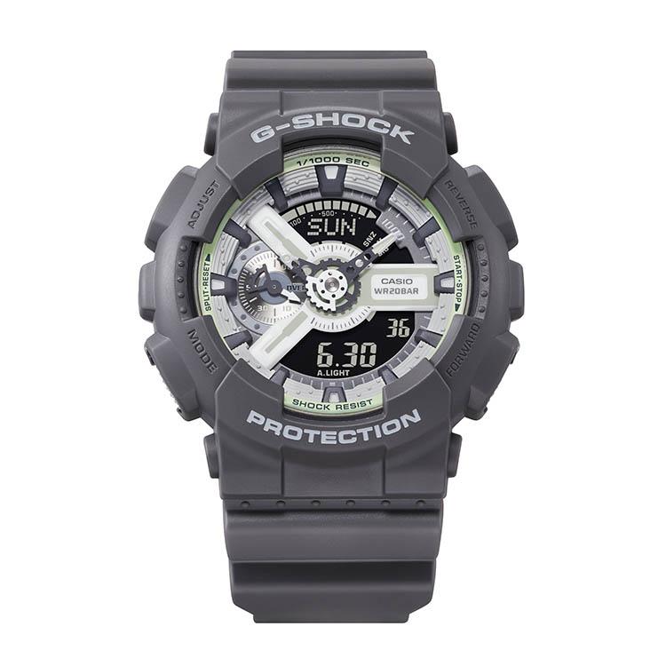 Casio Hidden Glow Series Luminous LED Display 200M Waterproof Quartz Movement Resin Strap Unisex watches Gray GA-110HD-8APR Random Watch Box,Black Strap black
